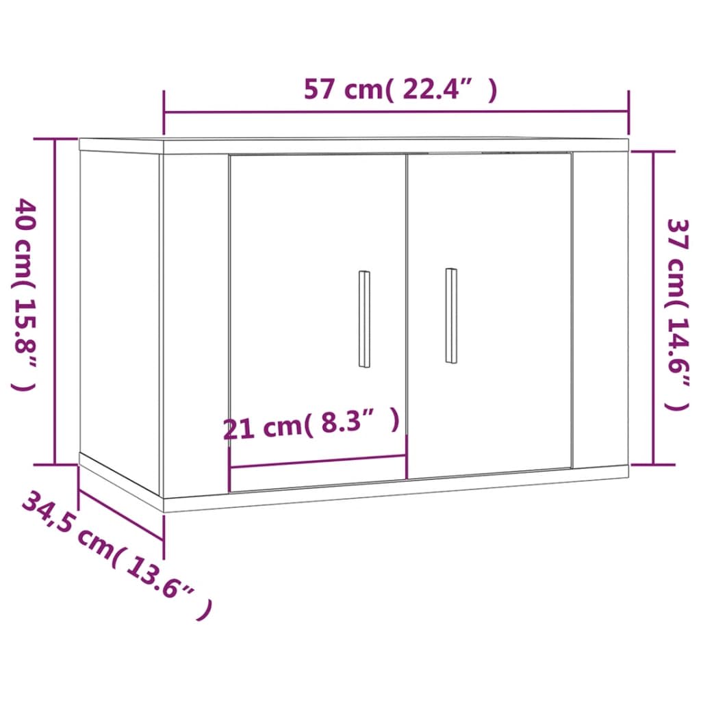 vidaXL 4-delige Tv-meubelset bewerkt hout hoogglans wit