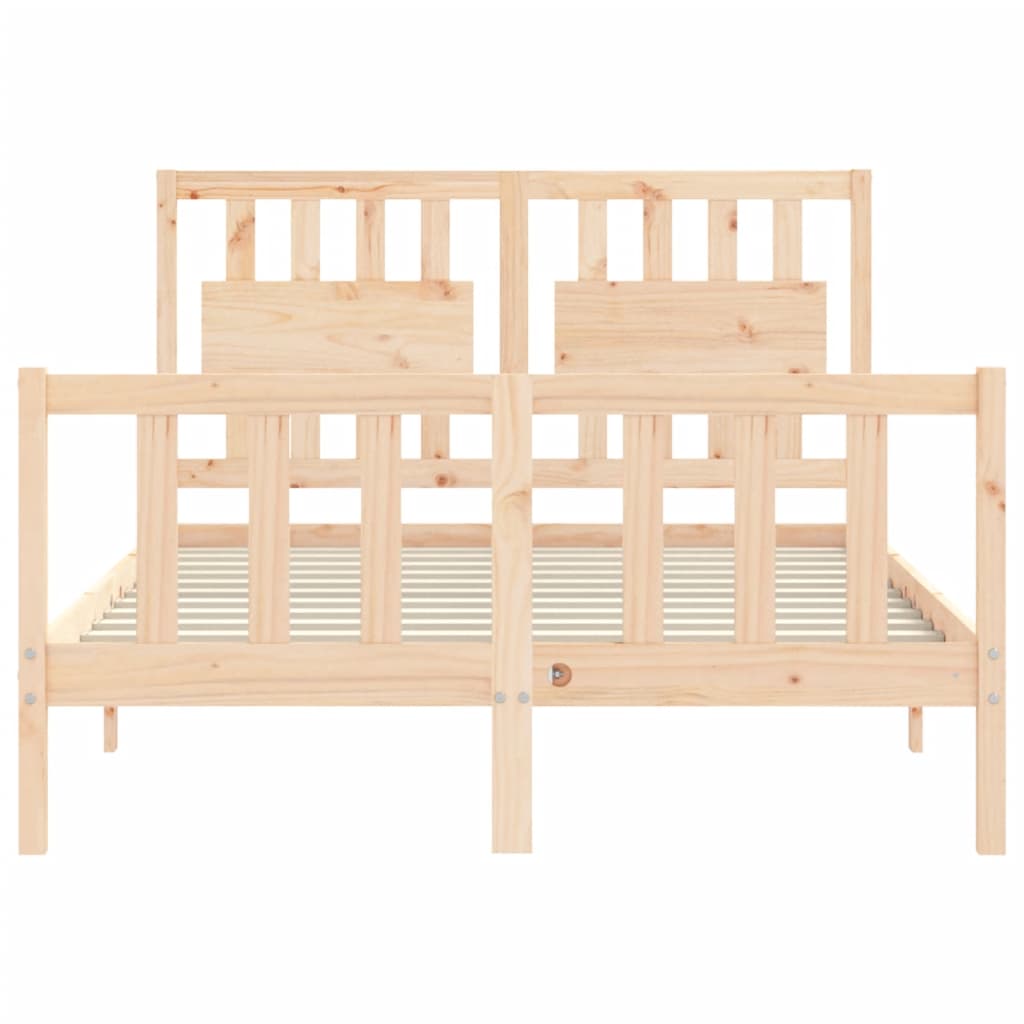 vidaXL Bedframe met hoofdbord massief hout