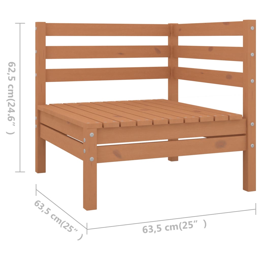 vidaXL 5-delige Loungeset massief grenenhout honingbruin