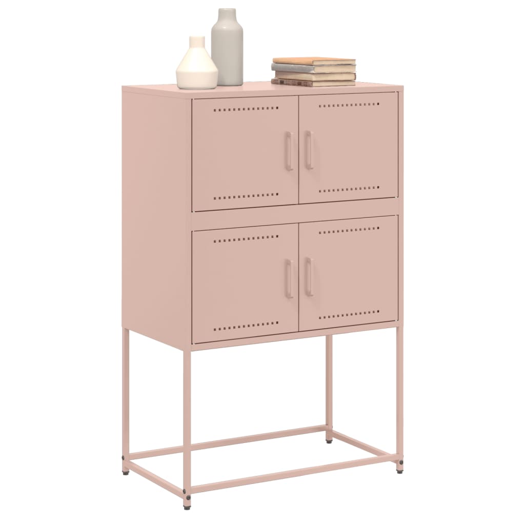 vidaXL Dressoir 68,5x38,5x107 cm staal roze