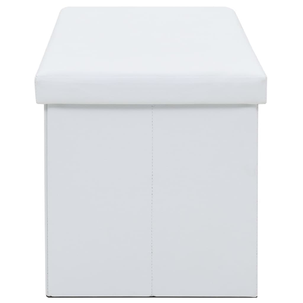 vidaXL Opbergbank inklapbaar 110x38x38 cm kunstleer wit