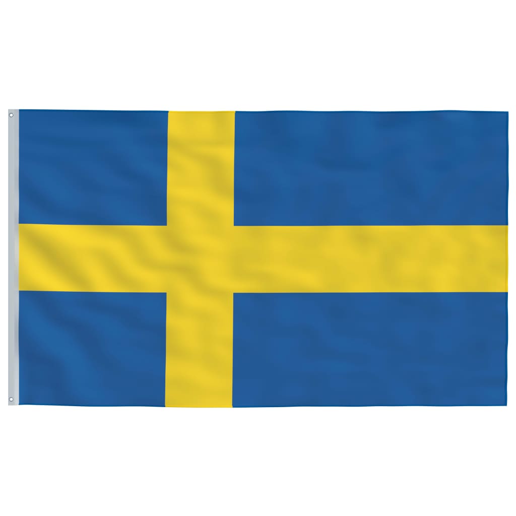 vidaXL Vlag met vlaggenmast Zweden 6,23 m aluminium