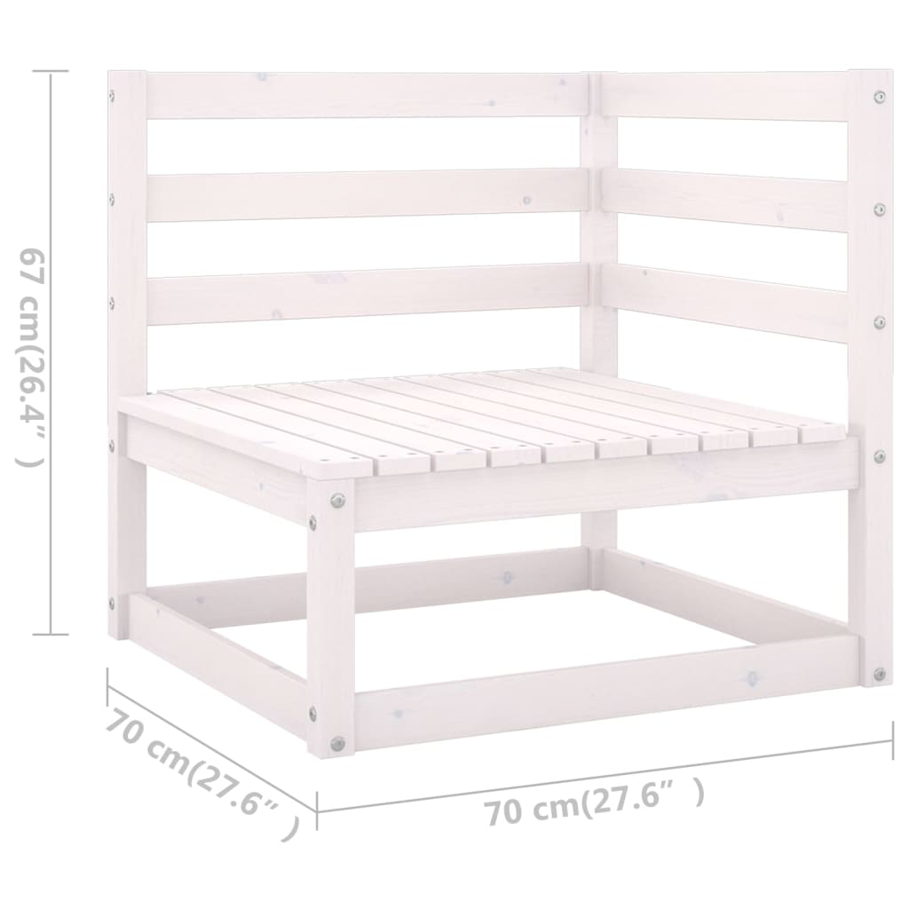 vidaXL 5-delige Loungeset massief grenenhout wit