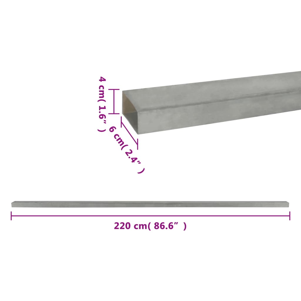 vidaXL Schuttingpalen 10 st 220 cm staal zilverkleurig