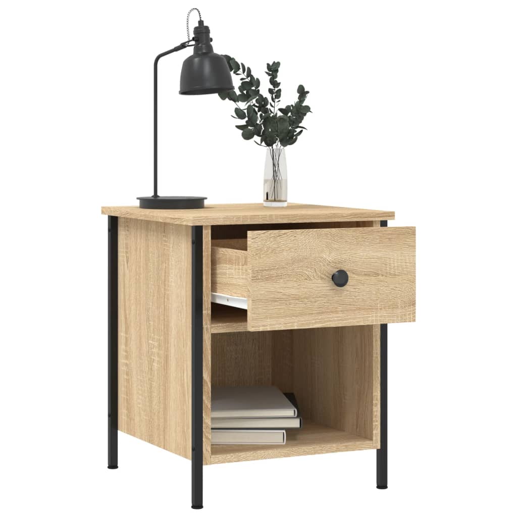 vidaXL Nachtkastjes 2 st 40x42x50 cm bewerkt hout sonoma eikenkleurig