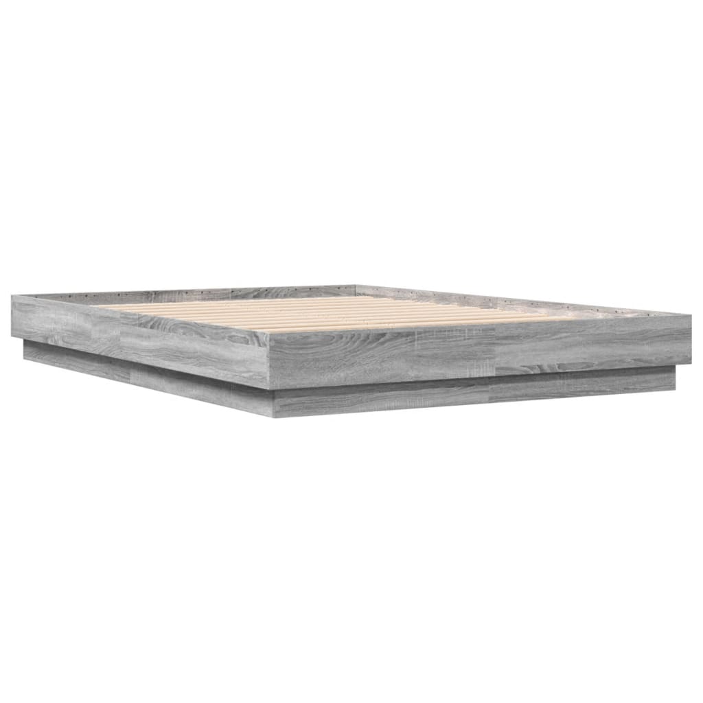 vidaXL Bedframe bewerkt hout grijs sonoma eikenkleurig 120x200 cm