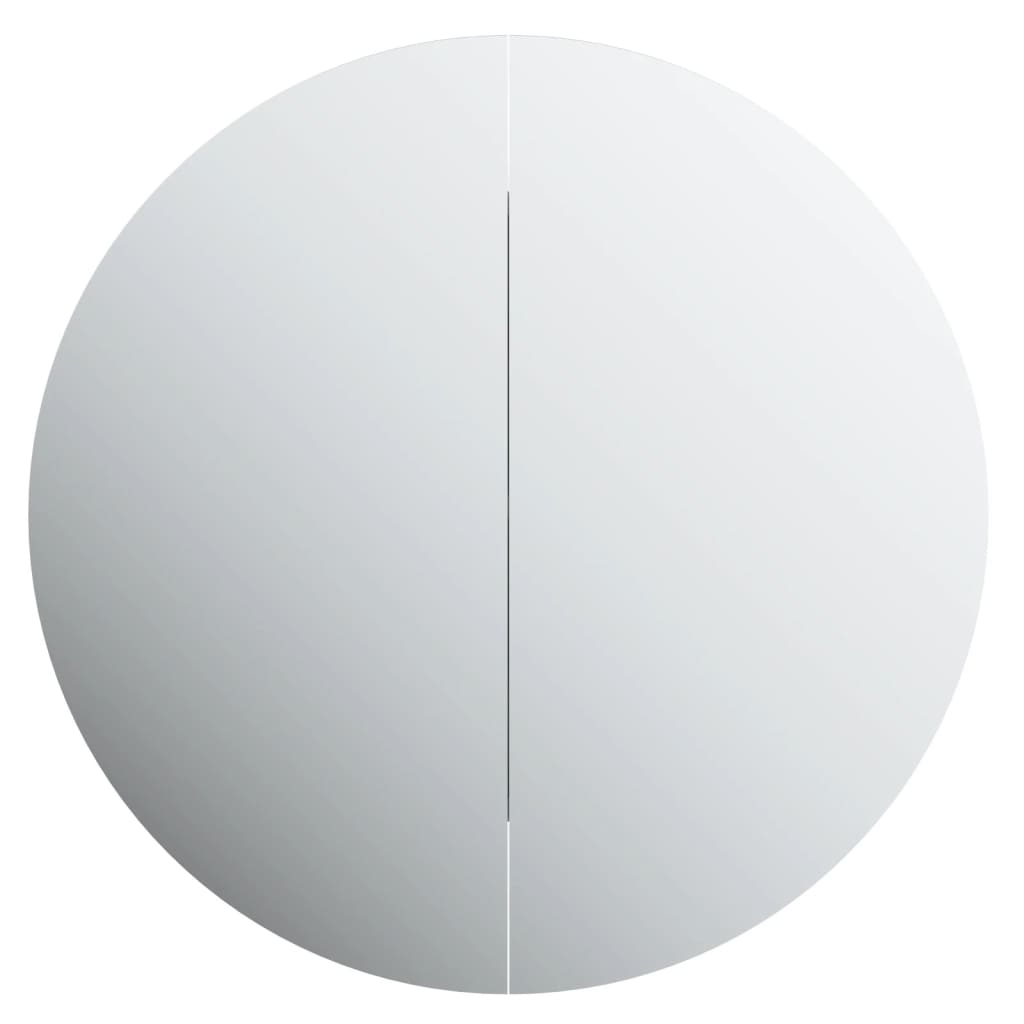 vidaXL Badkamerkast met ronde spiegel en LED 47x47x17,5 cm eiken