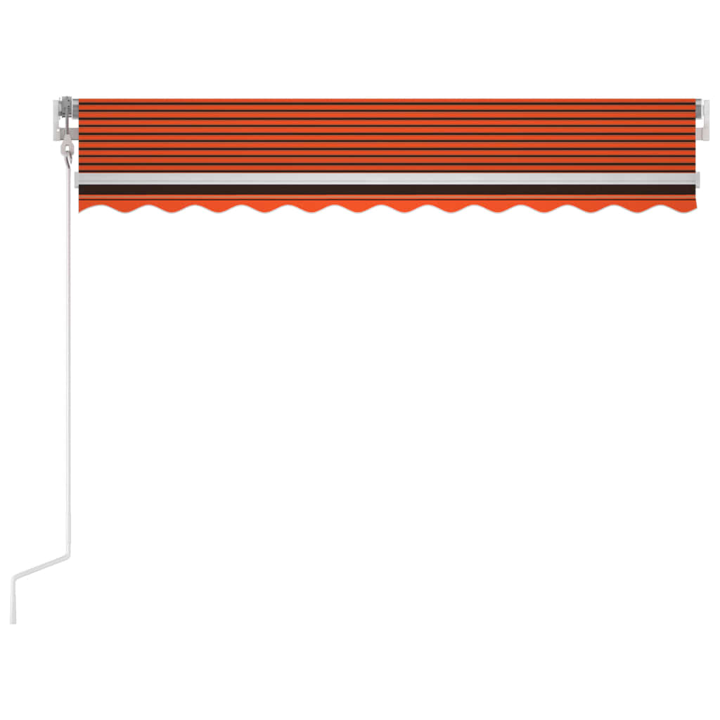 vidaXL Luifel automatisch met LED windsensor 350x250 cm oranje bruin