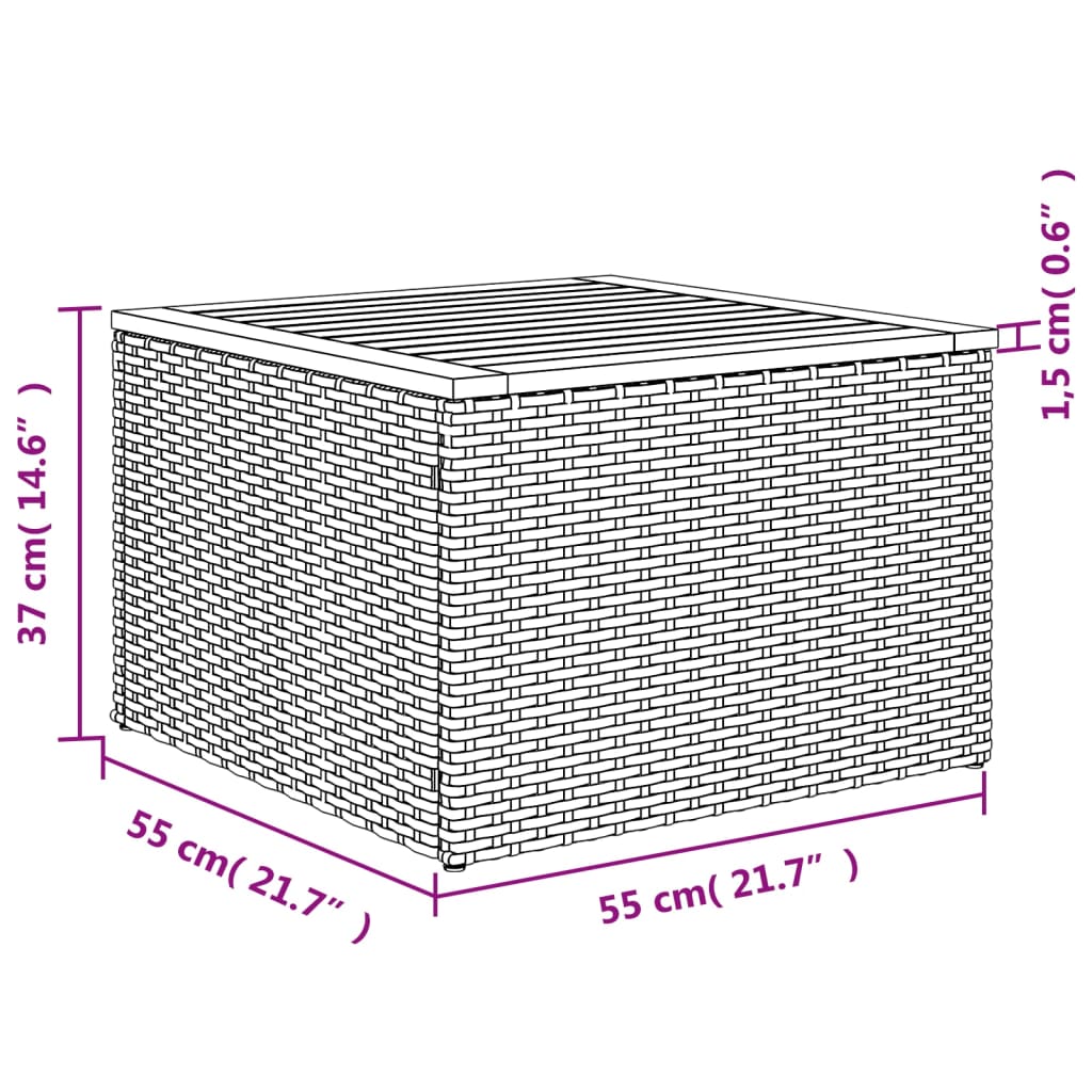 vidaXL 4-delige Loungeset met kussens poly rattan grijs