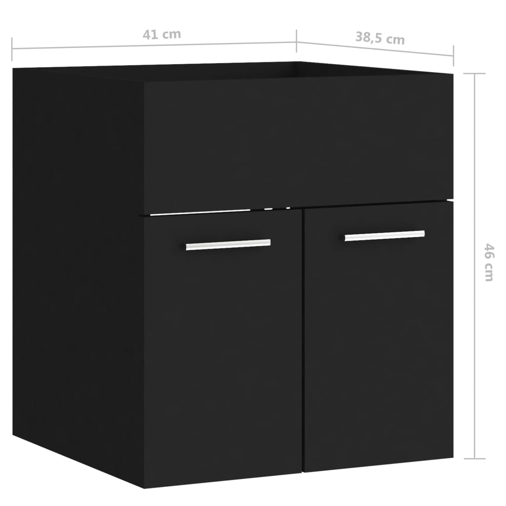 vidaXL Wastafelkast 41x38,5x46 cm bewerkt hout zwart