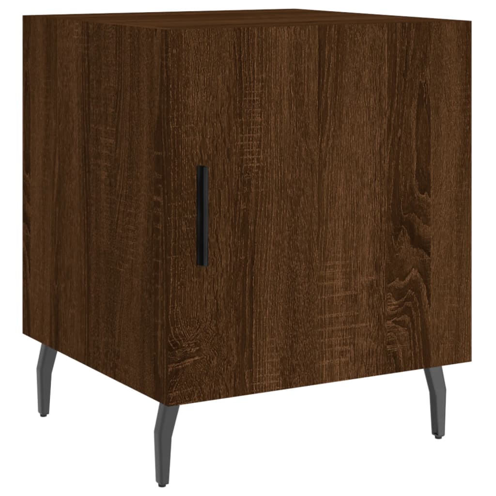 vidaXL Nachtkastjes 2 st 40x40x50 cm bewerkt hout bruin eikenkleur