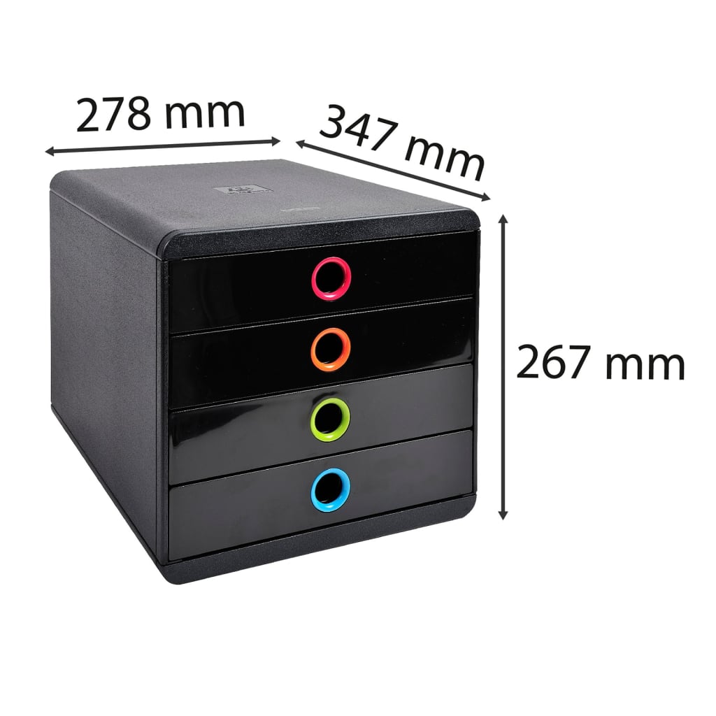 Exacompta Bureauladeblok Pop-Box met 4 lades zwart