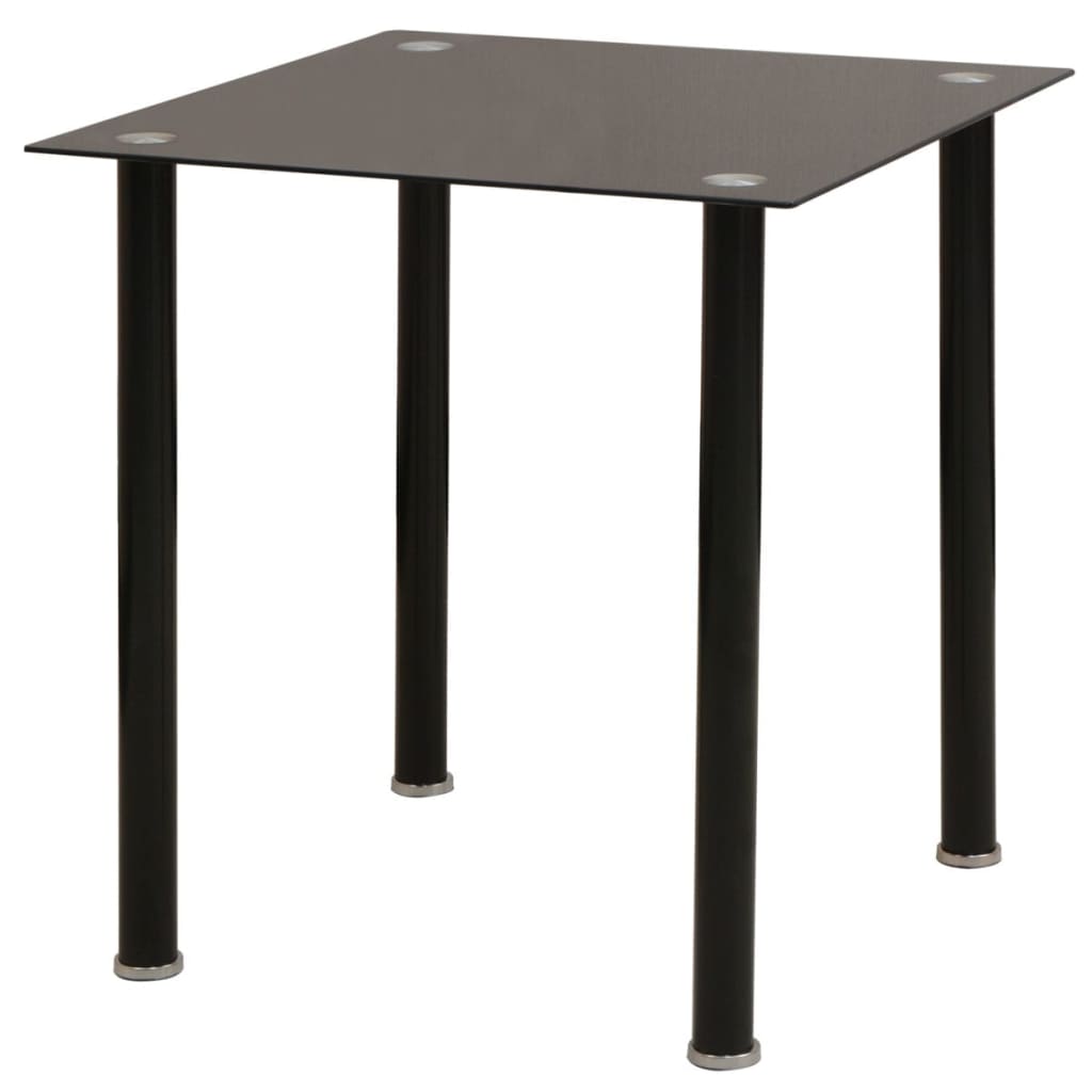 vidaXL Eetkamerset tafel en stoel zwart 5-delig