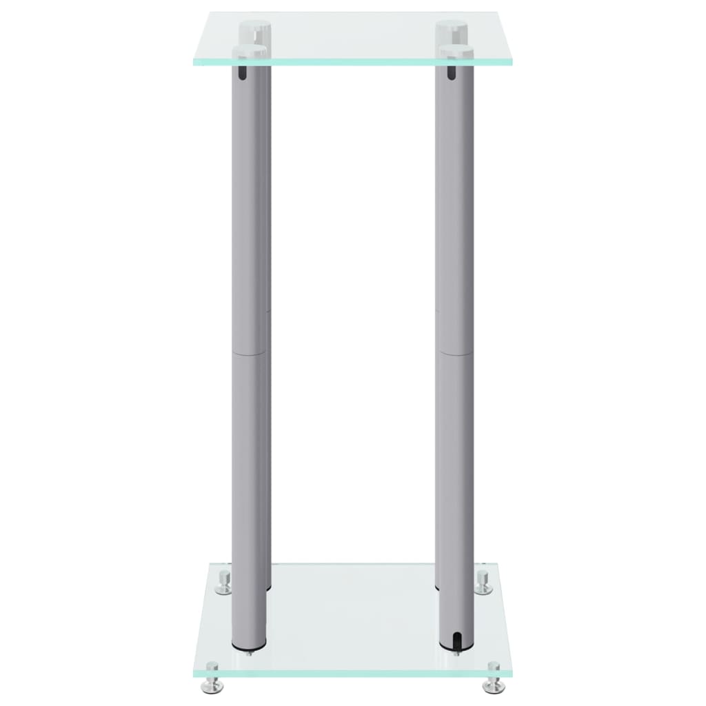vidaXL Luidsprekerstandaards 2 st 4 pijlers gehard glas zilverkleurig