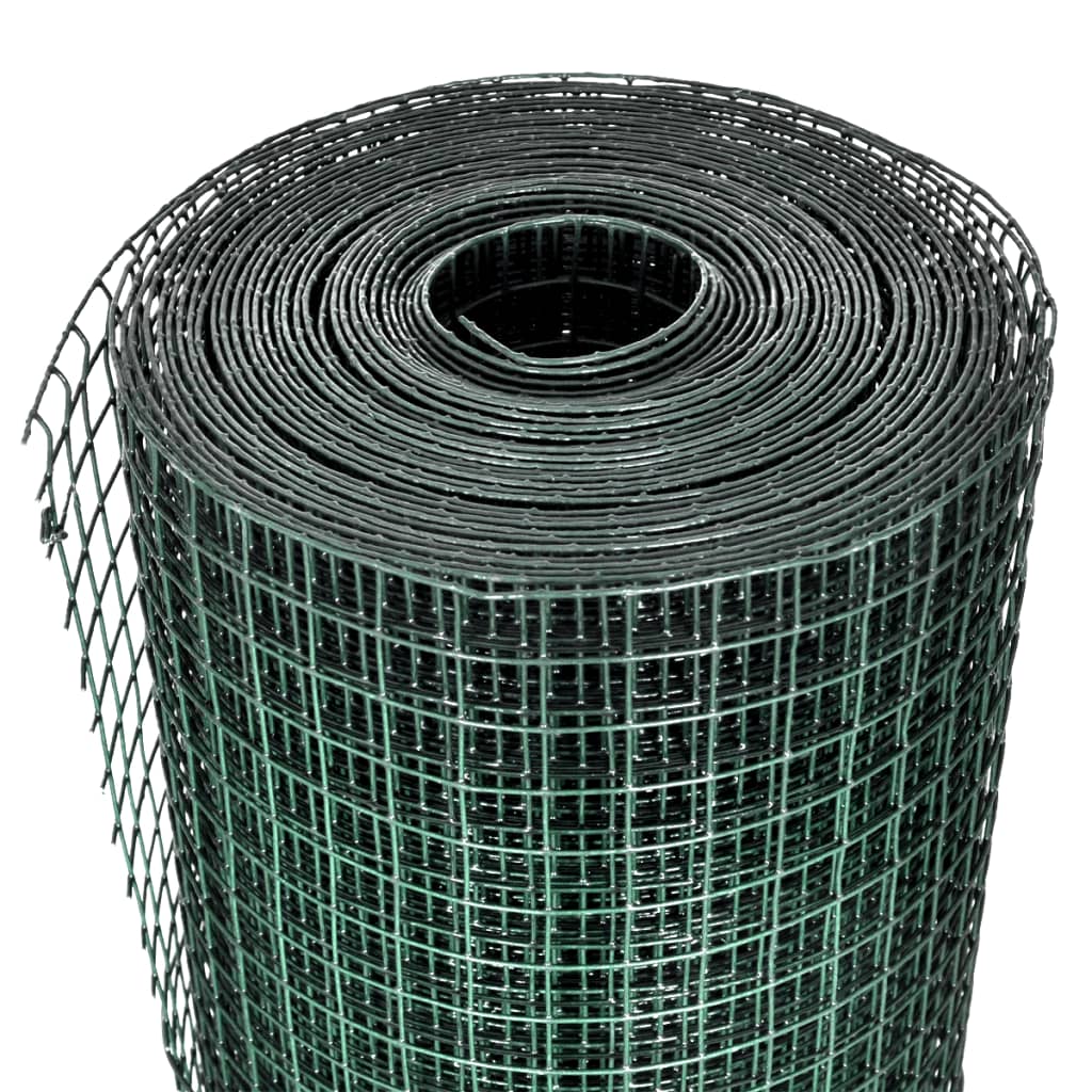vidaXL Kippengaas 1x25 m gegalvaniseerd staal groen