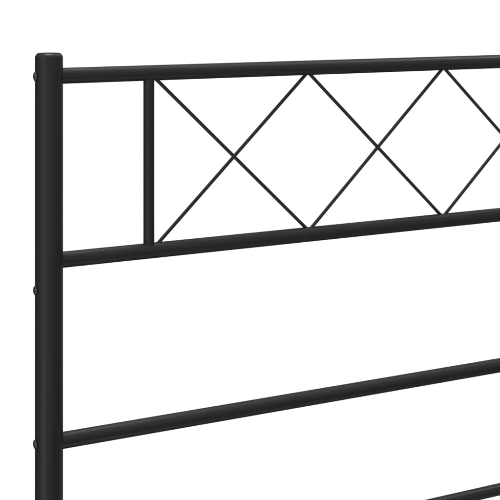 vidaXL Bedframe met hoofdbord metaal zwart 90x200 cm