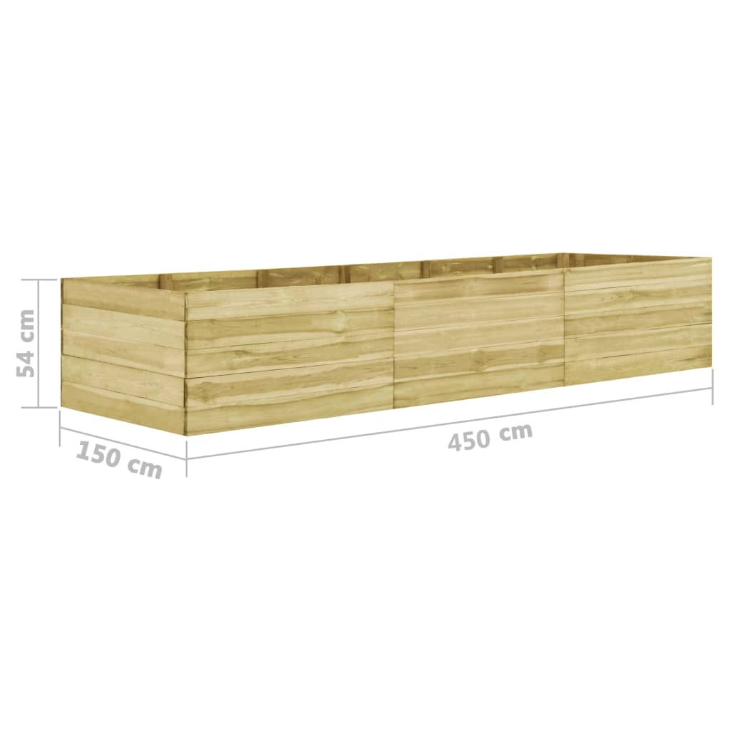 vidaXL Plantenbak verhoogd 450x150x54 cm geïmpregneerd grenenhout