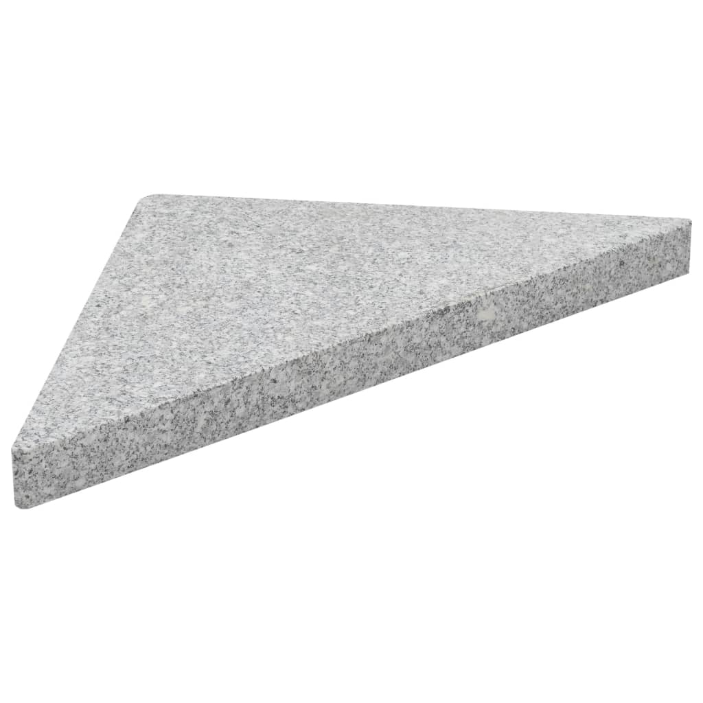 vidaXL Parasolvoetplaten 4 st driehoekig 60 kg graniet grijs