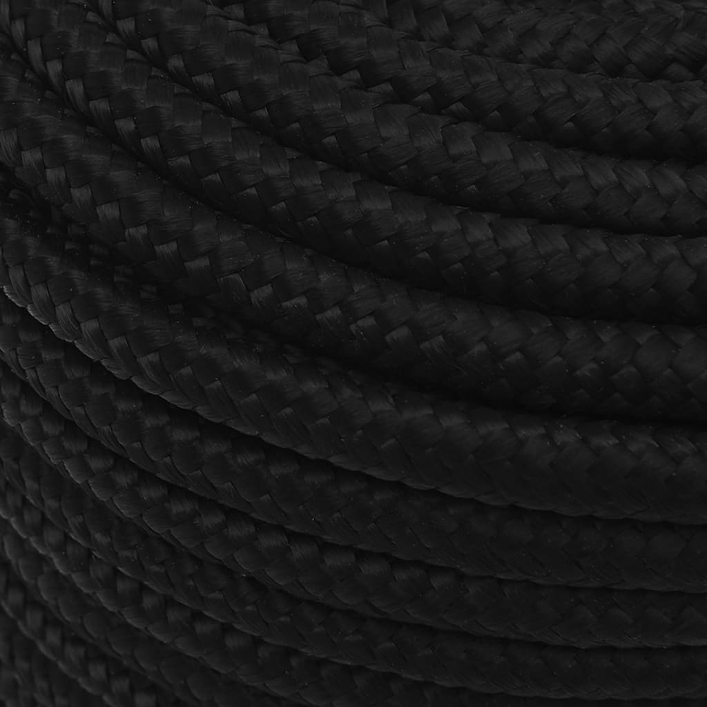 vidaXL Werktouw 12 mm 100 m polyester zwart