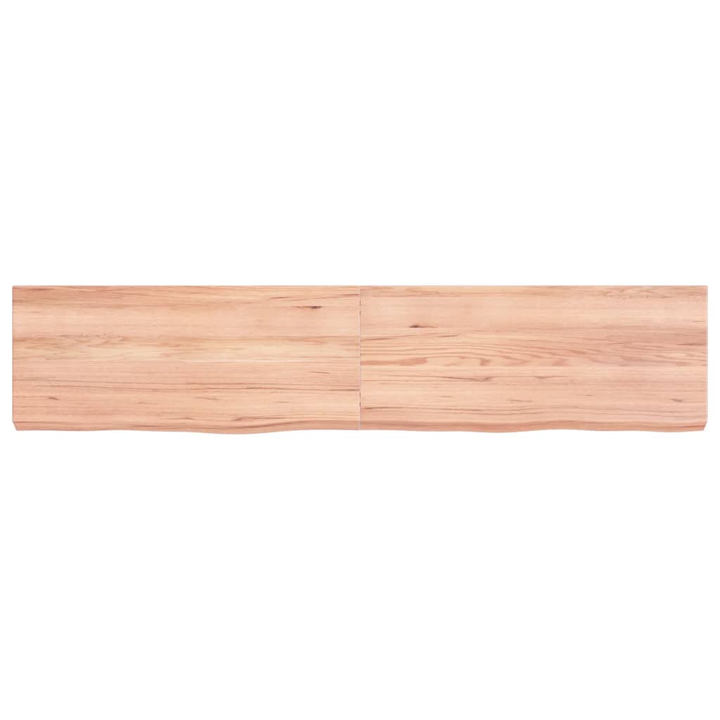 vidaXL Wastafelblad 140x30x(2-6) cm behandeld massief hout lichtbruin