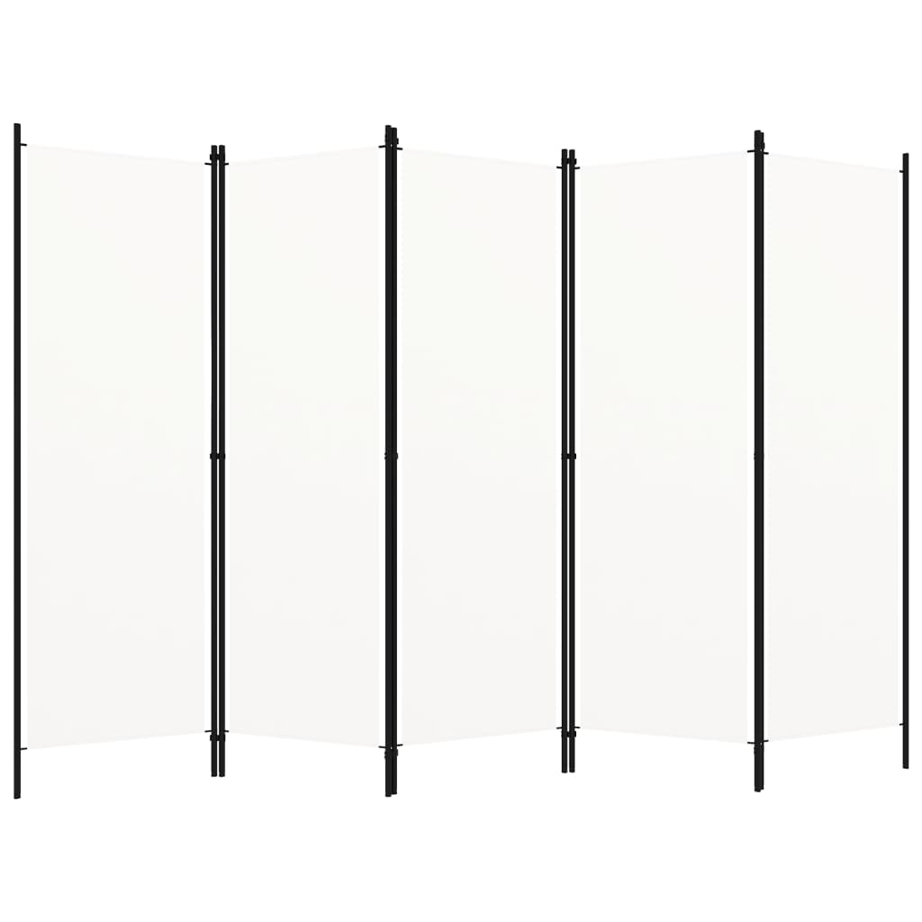 vidaXL Kamerscherm met 5 panelen 250x180 cm wit