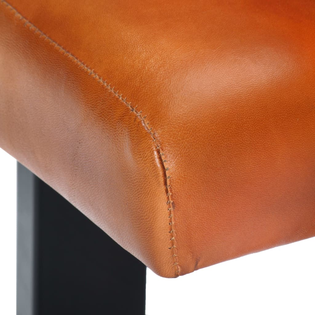 vidaXL Bankje 160 cm echt geitenleer zwart en bruin