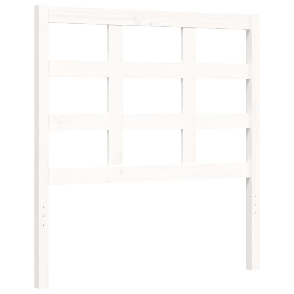 vidaXL Bedframe met hoofdbord massief hout wit 90x200 cm