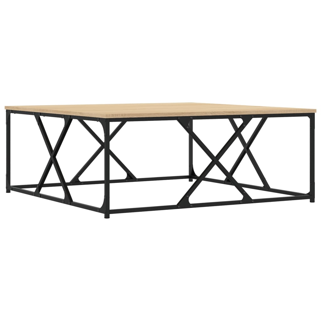 vidaXL Salontafel 100x100x40 cm bewerkt hout sonoma eikenkleurig