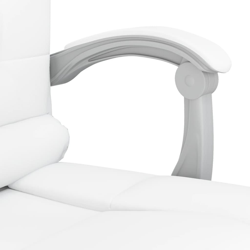 vidaXL Kantoorstoel massage verstelbaar kunstleer wit