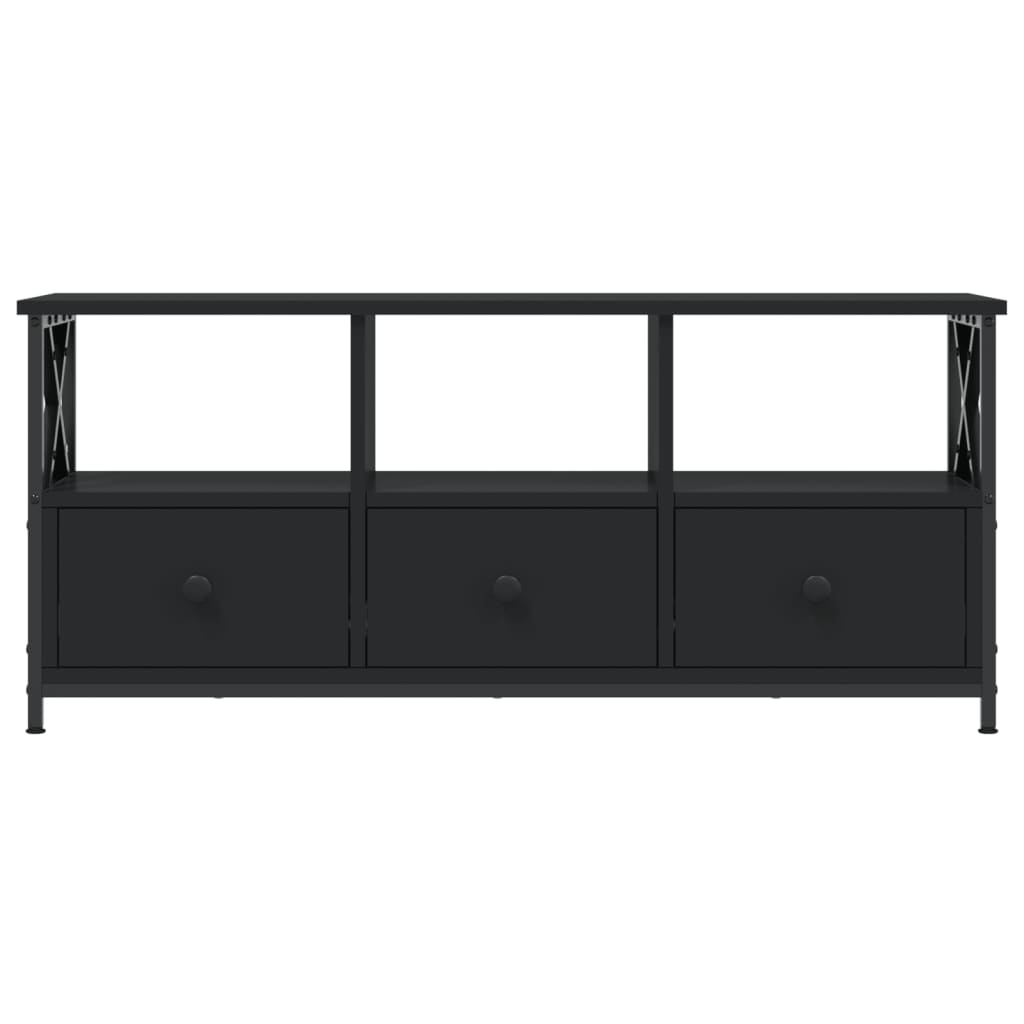 vidaXL Tv-meubel 102x33x45 cm bewerkt hout en ijzer zwart