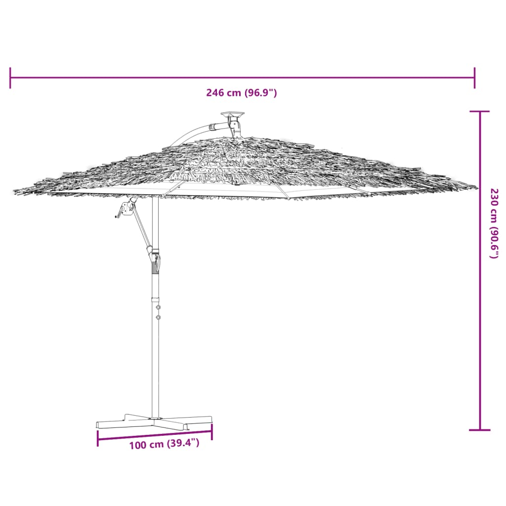 vidaXL Parasol met stalen paal 246x246x230 cm bruin