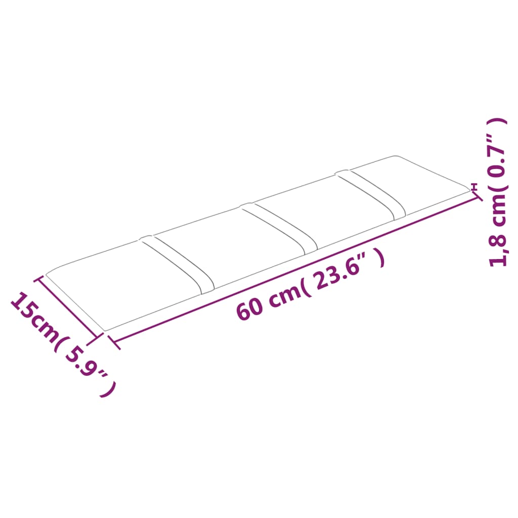 vidaXL Wandpanelen 12 st 1,08 m² 60x15 cm fluweel lichtgrijs