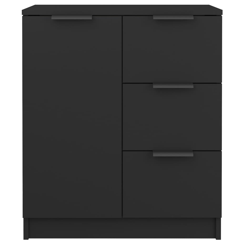 vidaXL Dressoirs 2 st 60x30x70 cm bewerkt hout zwart