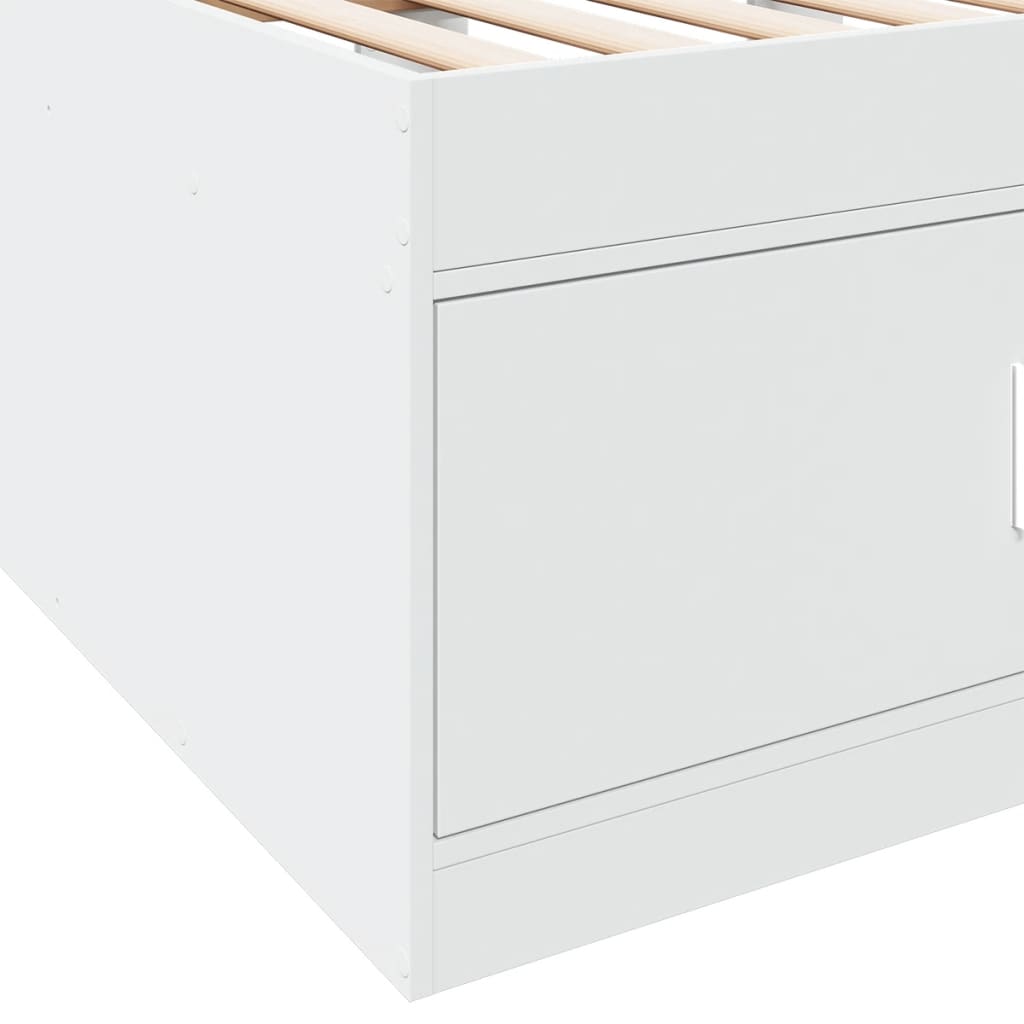vidaXL Slaapbank met lades 90x190 cm bewerkt hout wit