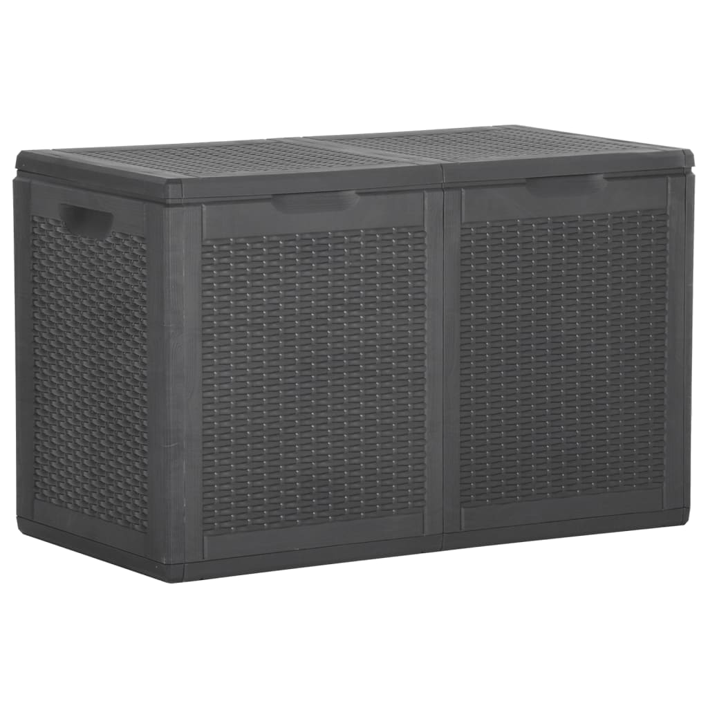 vidaXL Tuinbox 180 L PP rattan zwart