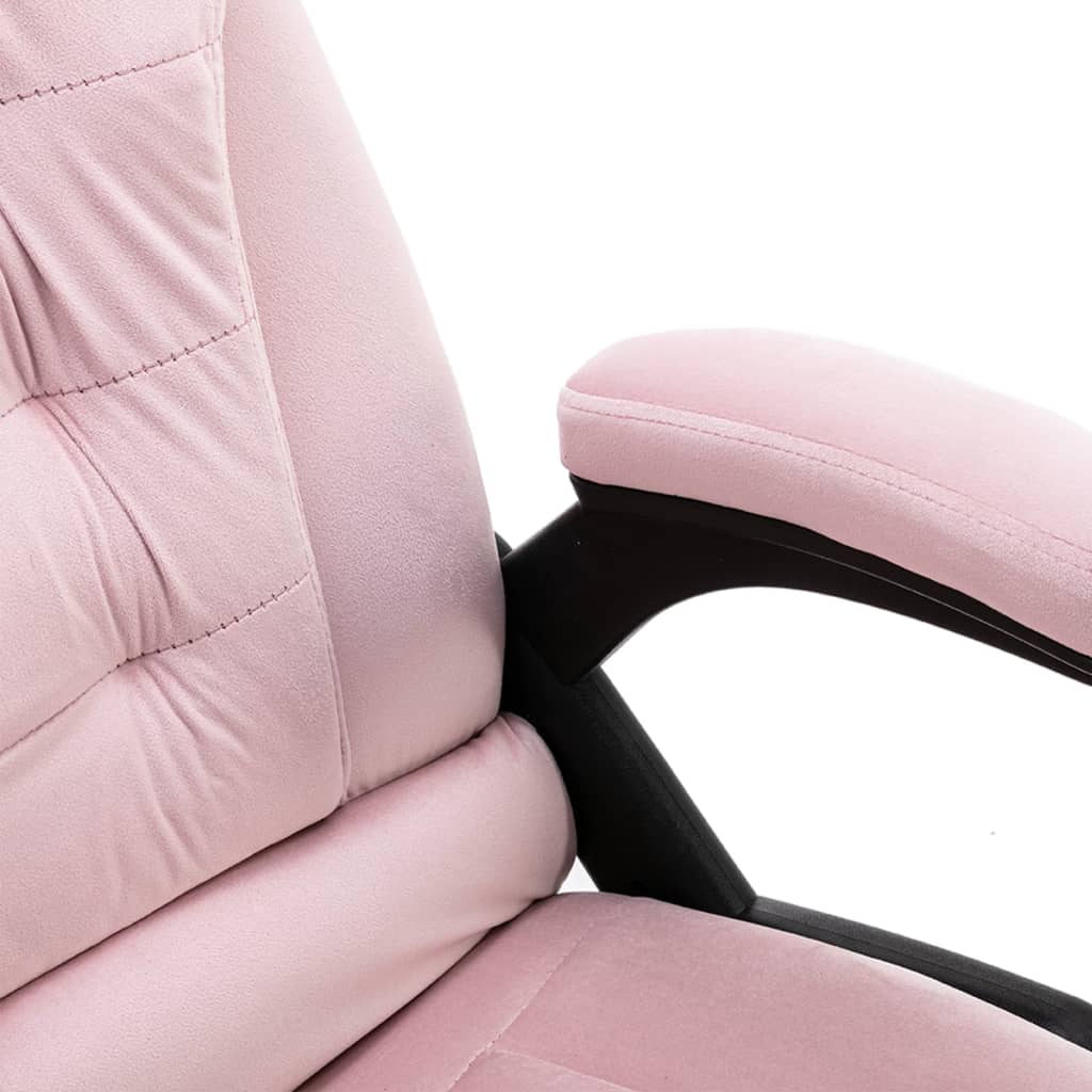 vidaXL Massagekantoorstoel fluweel roze