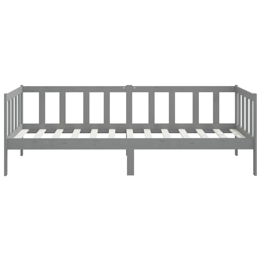 vidaXL Bedbank massief grenenhout grijs 90x200 cm