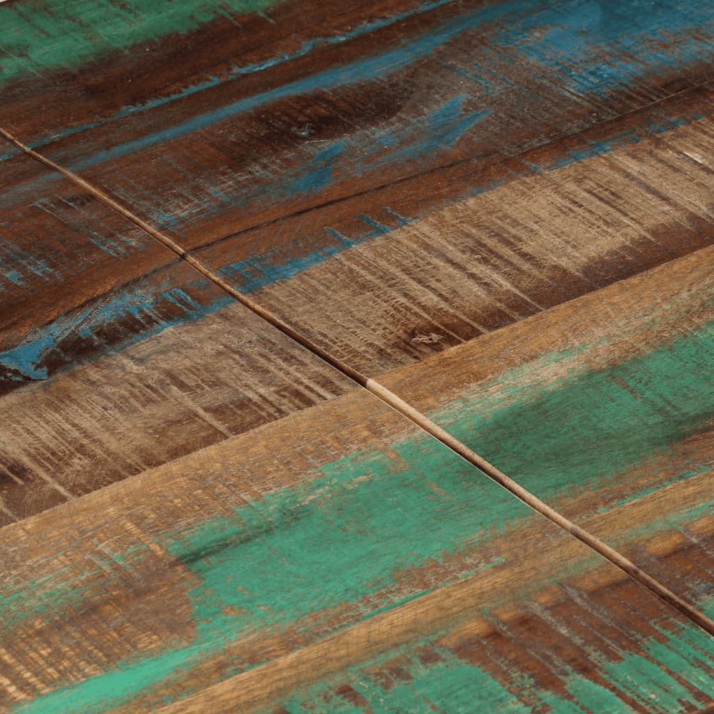 vidaXL Wandtafel roestvrij staal en massief gerecycled hout zilver