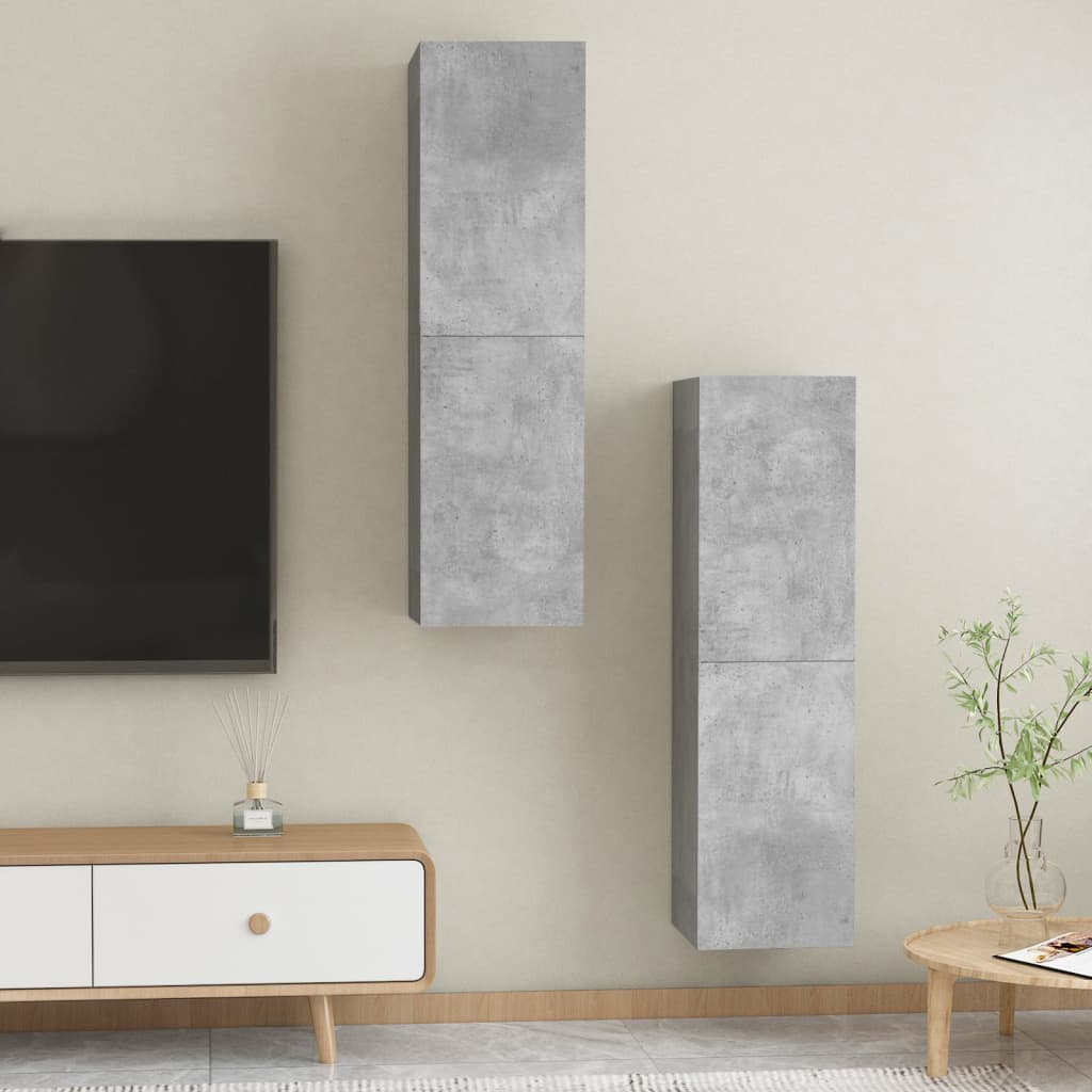 vidaXL Tv-meubelen 2 st 30,5x30x110 cm spaanplaat betongrijs