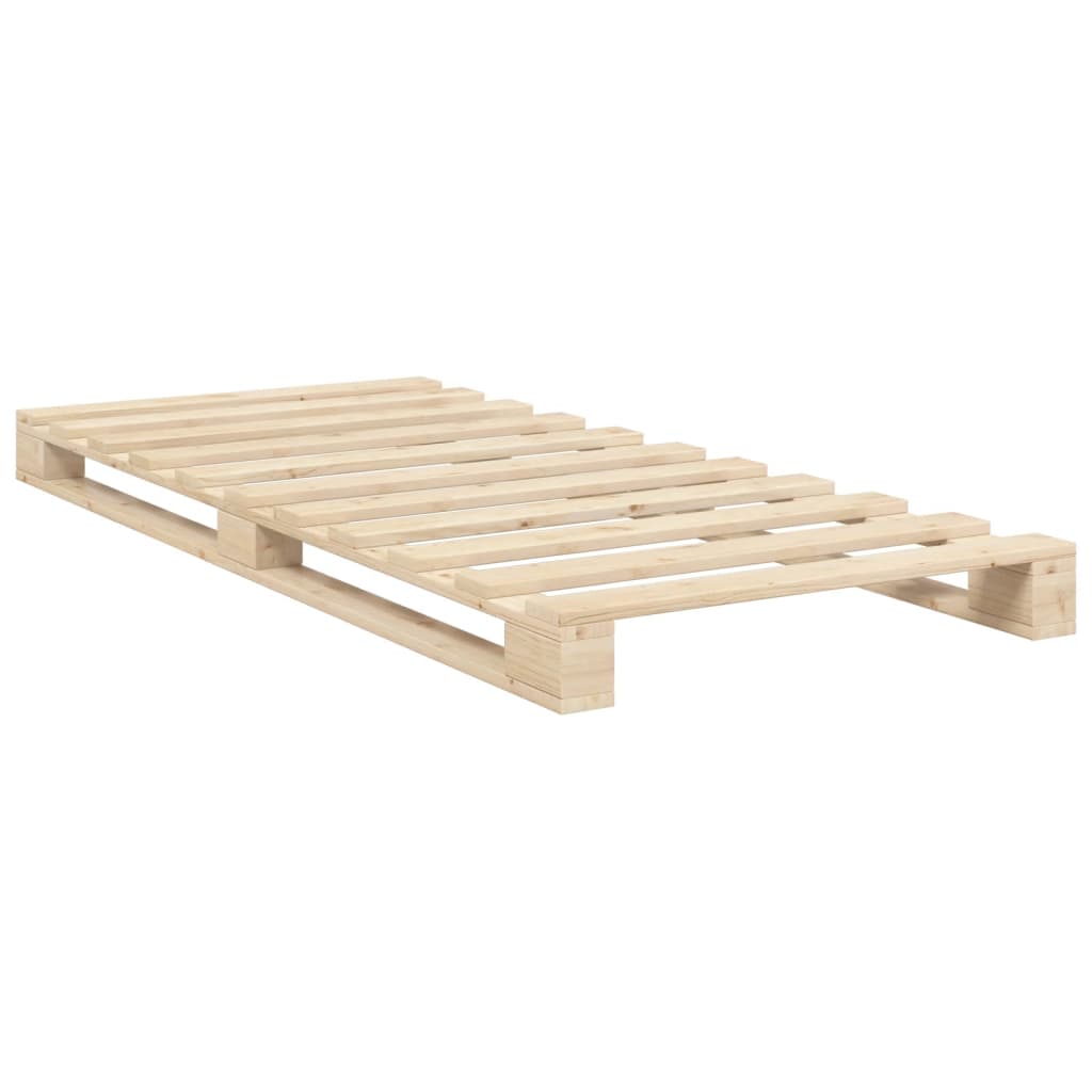 vidaXL Bedframe met hoofdbord massief grenenhout 90x200 cm