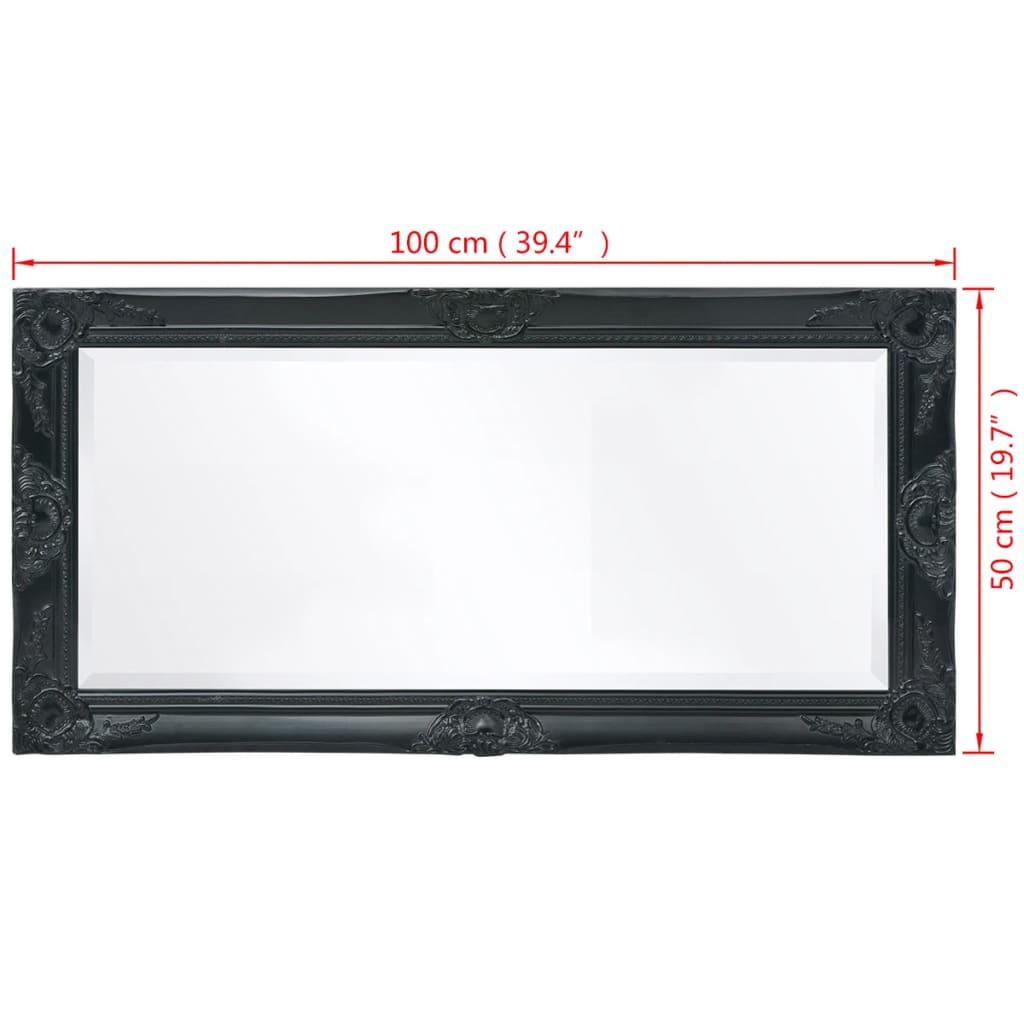 vidaXL Wandspiegel 50x35 cm zwart spiegel | spiegel