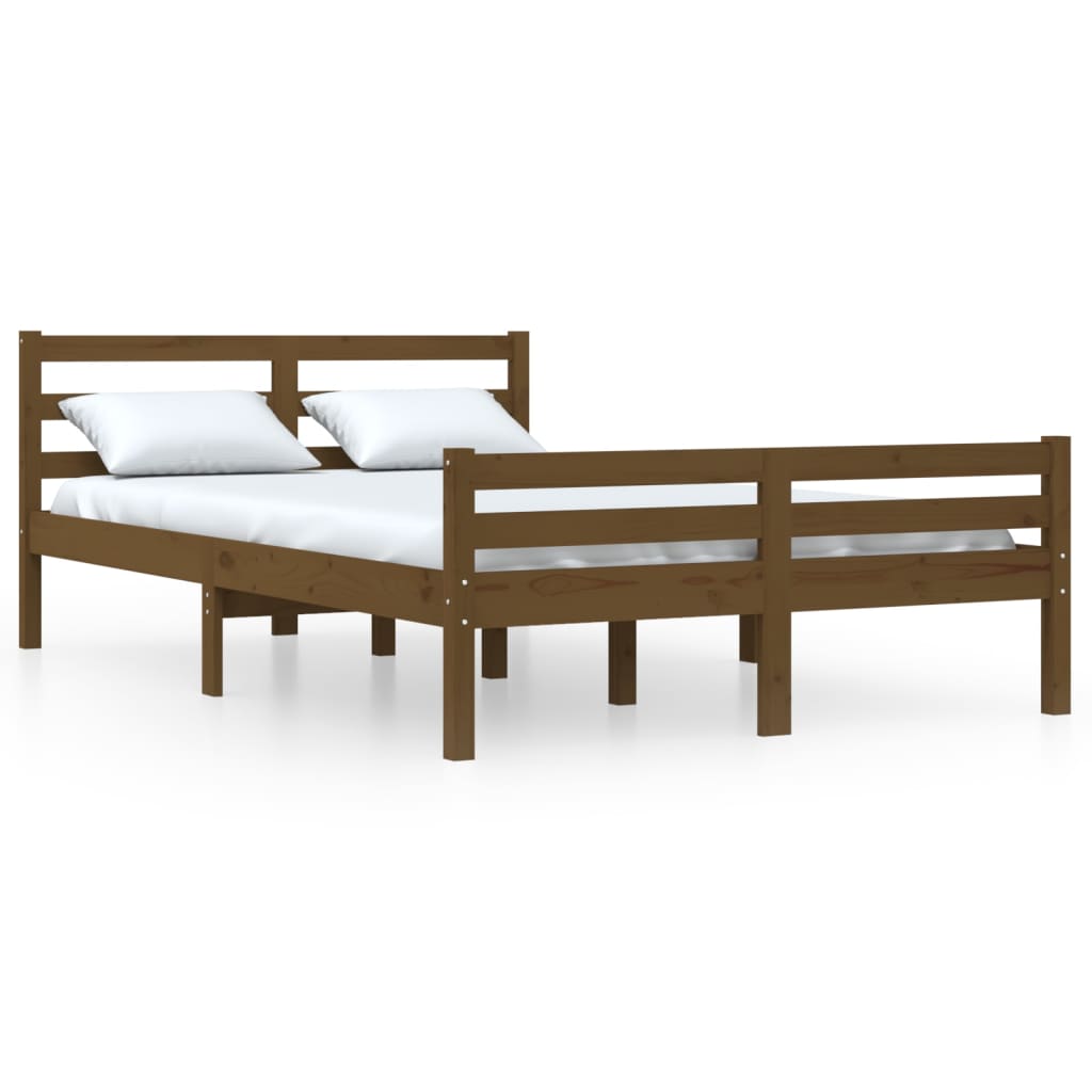 vidaXL Bedframe massief hout honingbruin 160x200 cm