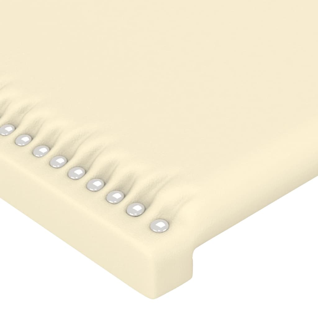 vidaXL Bedframe met hoofdbord kunstleer crèmekleurig 180x200 cm
