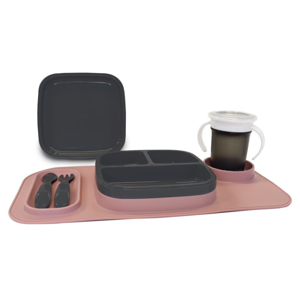 DERYAN Kinderplacemat Quuby silicone roze