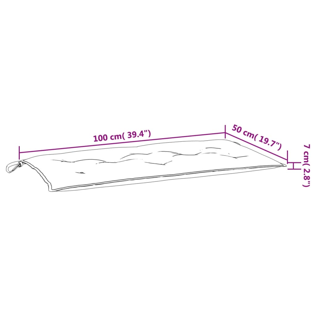 vidaXL Tuinbankkussens 2 st 100x50x7 cm stof gemêleerd crèmekleurig