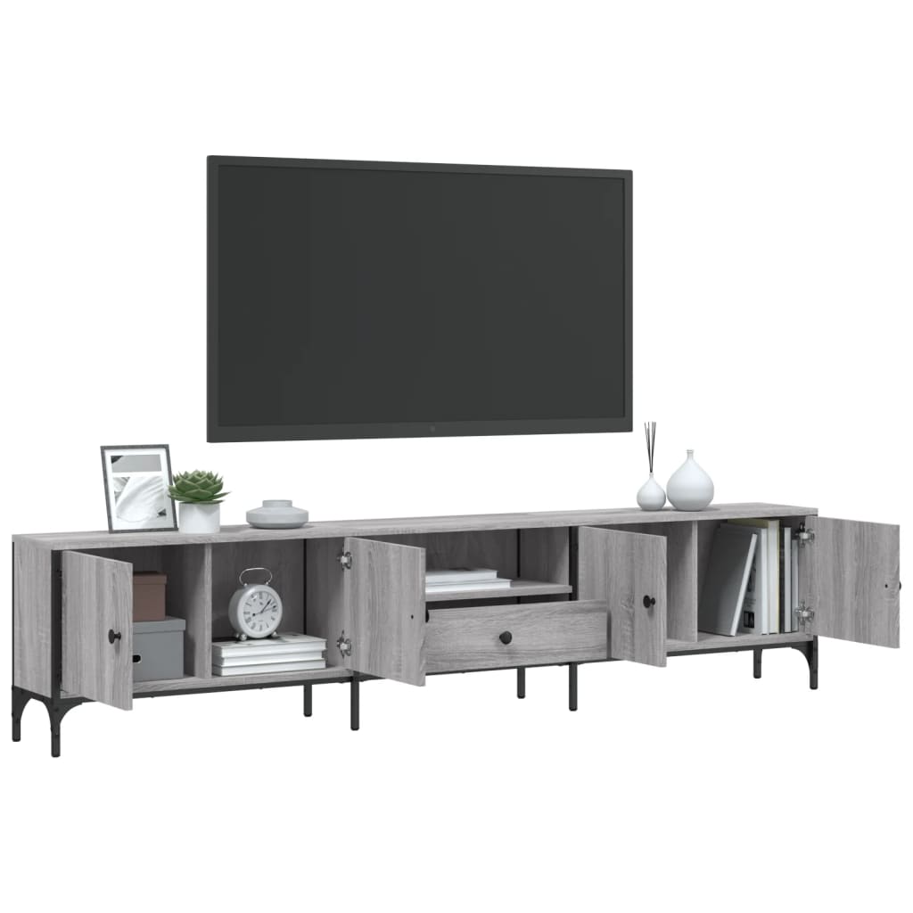 vidaXL Tv-meubel met lade 200x25x44 cm bewerkt hout grijs sonoma eiken