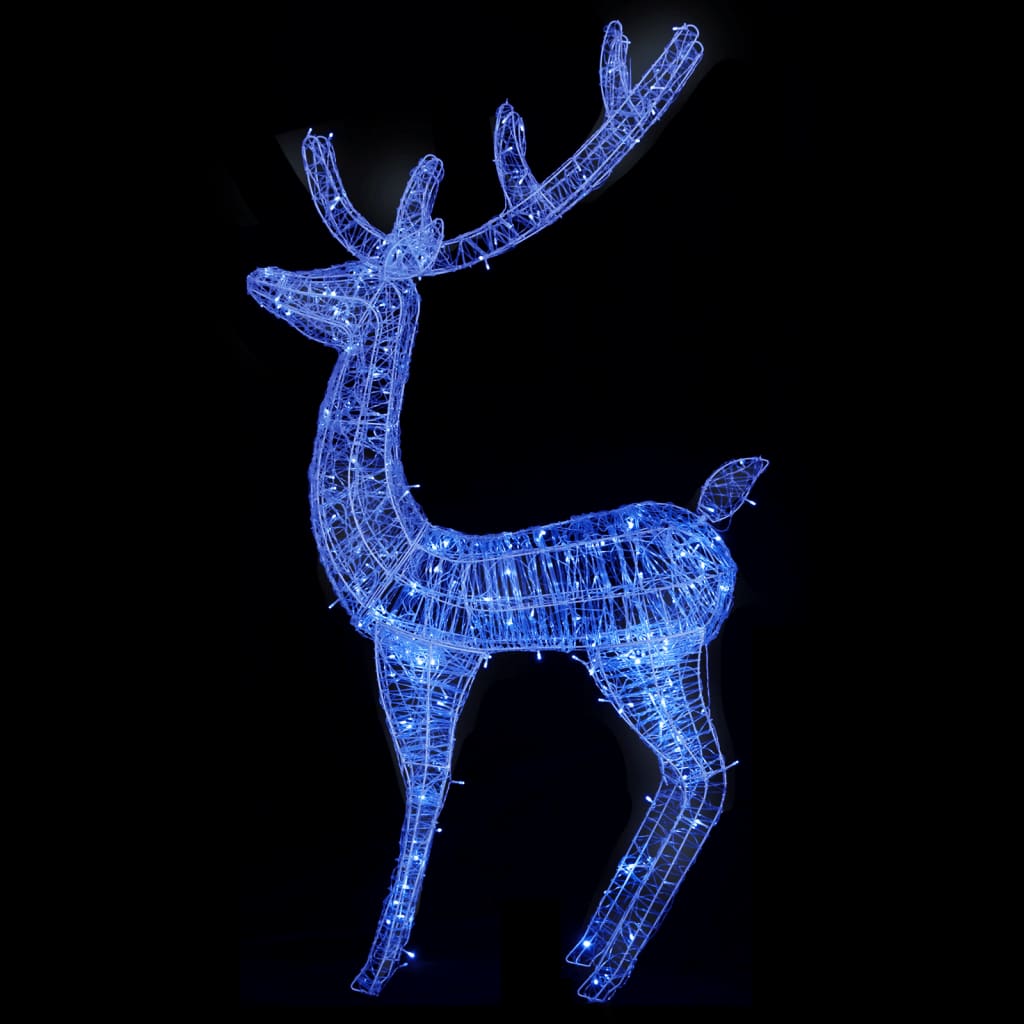 vidaXL Kerstdecoratie rendier XXL 2 st 250 LED's blauw 180 cm acryl