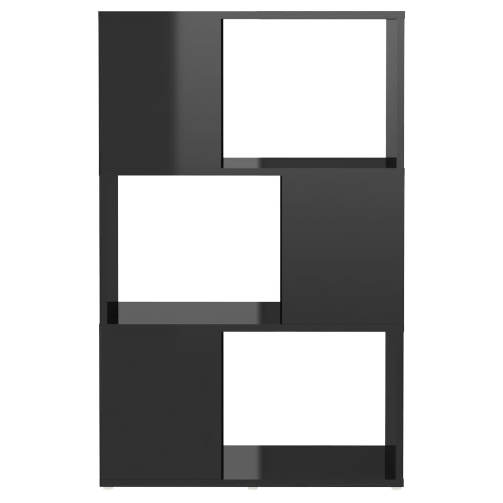vidaXL Boekenkast/kamerscherm 60x24x94 cm spaanplaat hoogglans zwart