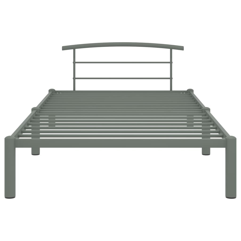 vidaXL Bedframe metaal grijs 90x200 cm