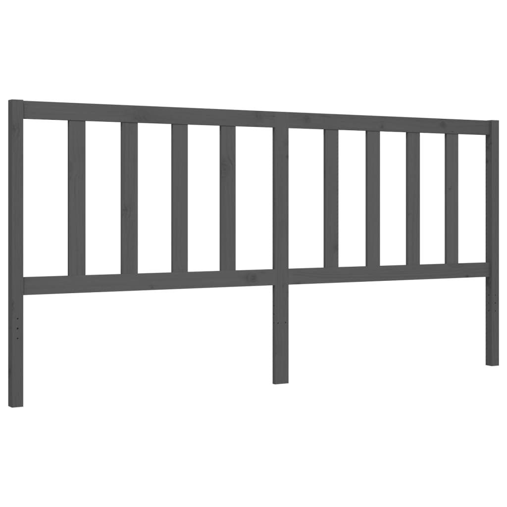 vidaXL Bedframe met hoofdbord massief hout grijs 200x200 cm